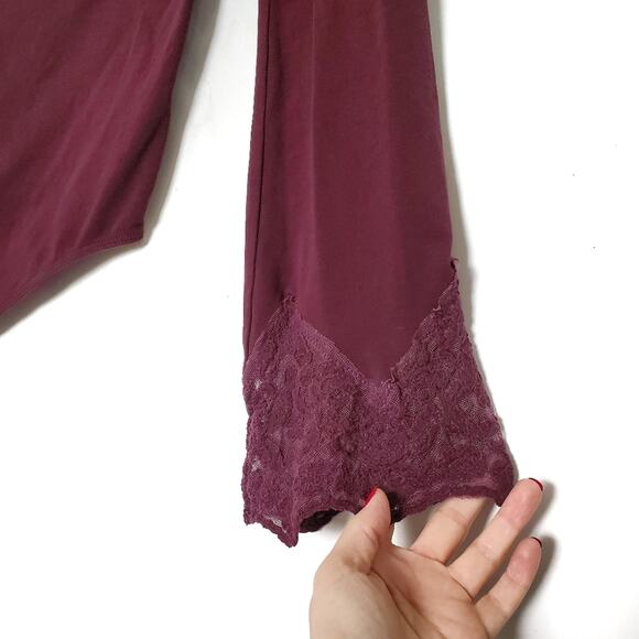 Express | Lace Flare Sleeve Off Shoulder Body Suit - Picture 11 of 11